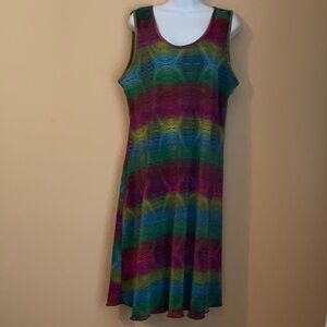LaFete Size Plus Colorful Short Sleeve Dress